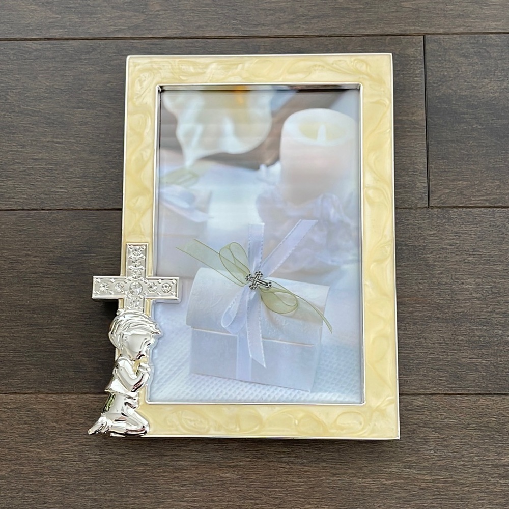 Picture Frame Gift, Child Baptism First Communion Confirmation Silver Pray Decor